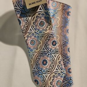 Blue and Brown Patterned Tie